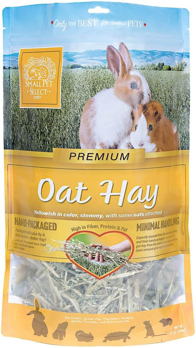 Oat Hay Pet Food, Delightful Treat for Rabbits, Guinea Pigs and Other Small Animals, Food Additive for Picky Eaters, 12 OZ