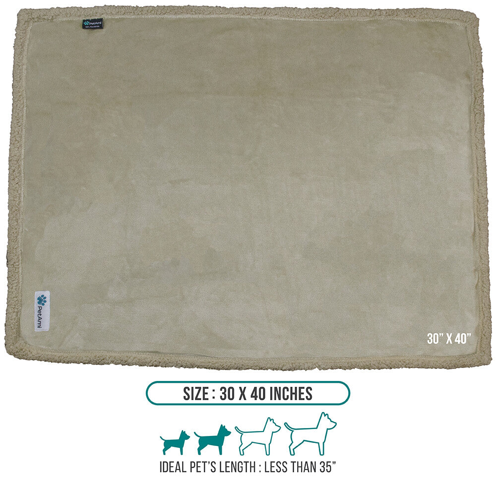 Washable Pet Blanket Fleece Dog Cat Bed Soft Sherpa Reversible Dog Blanket Warm