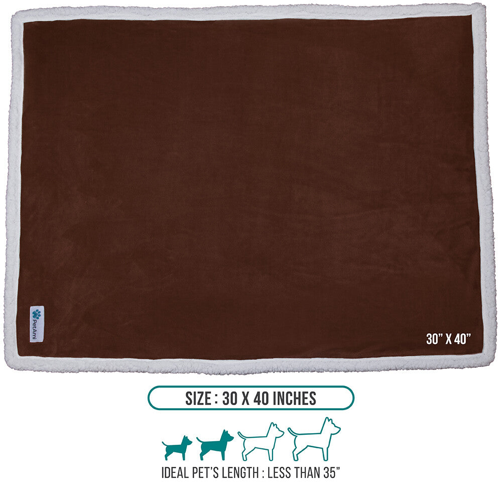 Washable Pet Blanket Fleece Dog Cat Bed Soft Sherpa Reversible Dog Blanket Warm