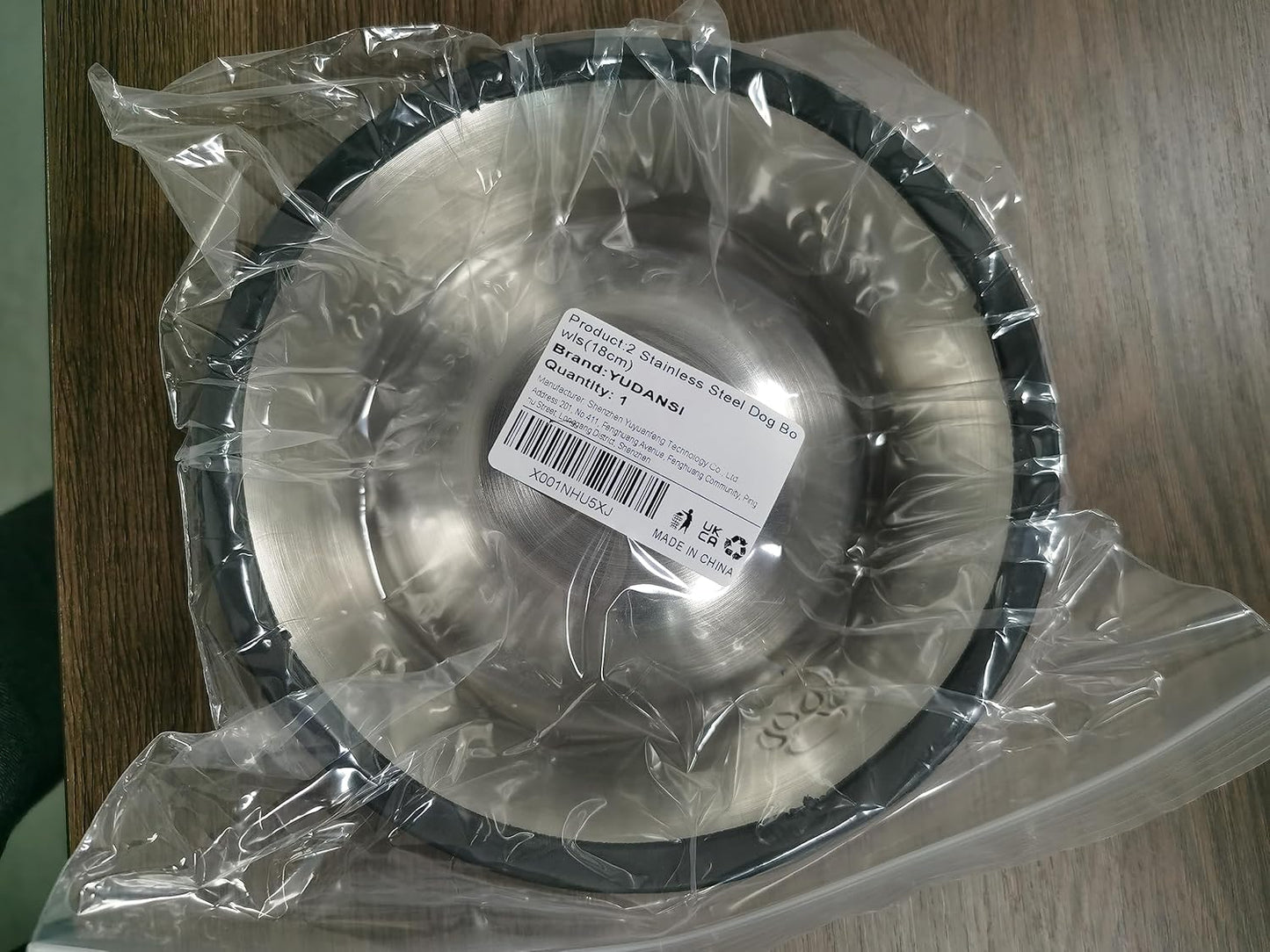 2 Stainless Steel Dog Bowls, Dog Feeding Dishes, Doggie Plate Food Bowls with Rubber Base, Small and Medium Pet Feeder for Food and Water (M-16.6Oz)