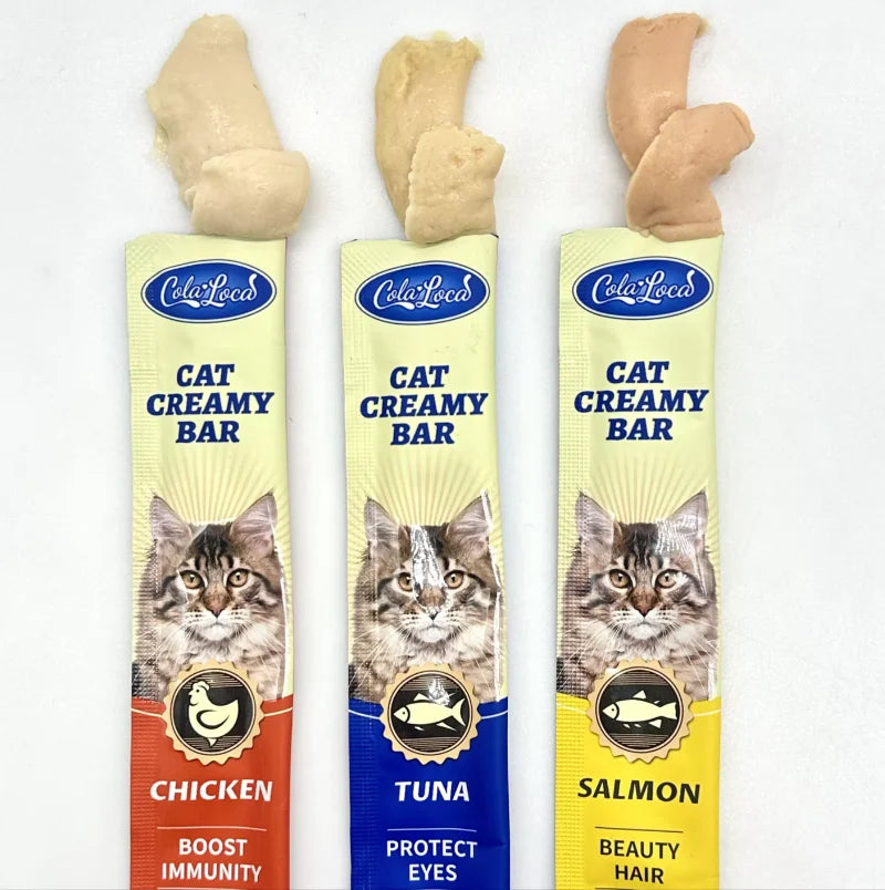 Cat Food OEM ODM Wet Pet Food Cat Treats Creamy Bar High Protein Pet Supplement15G*4
