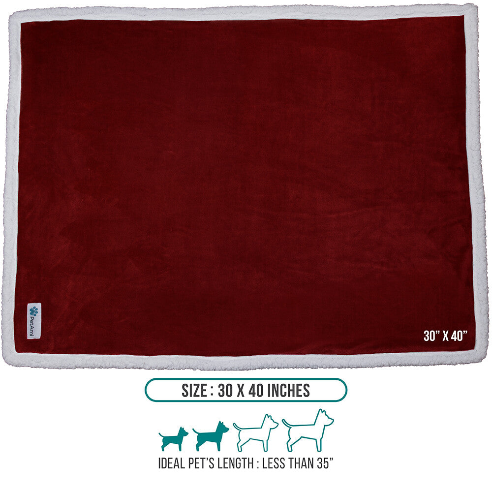Washable Pet Blanket Fleece Dog Cat Bed Soft Sherpa Reversible Dog Blanket Warm