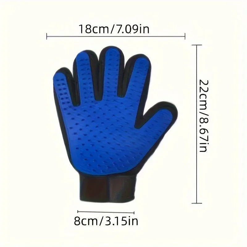1Pc Pet Grooming Gloves - Gentle Deshedding Brush for Dogs & Cats, Easy Clean, Five Finger Design, Ideal for Long & Short Fur