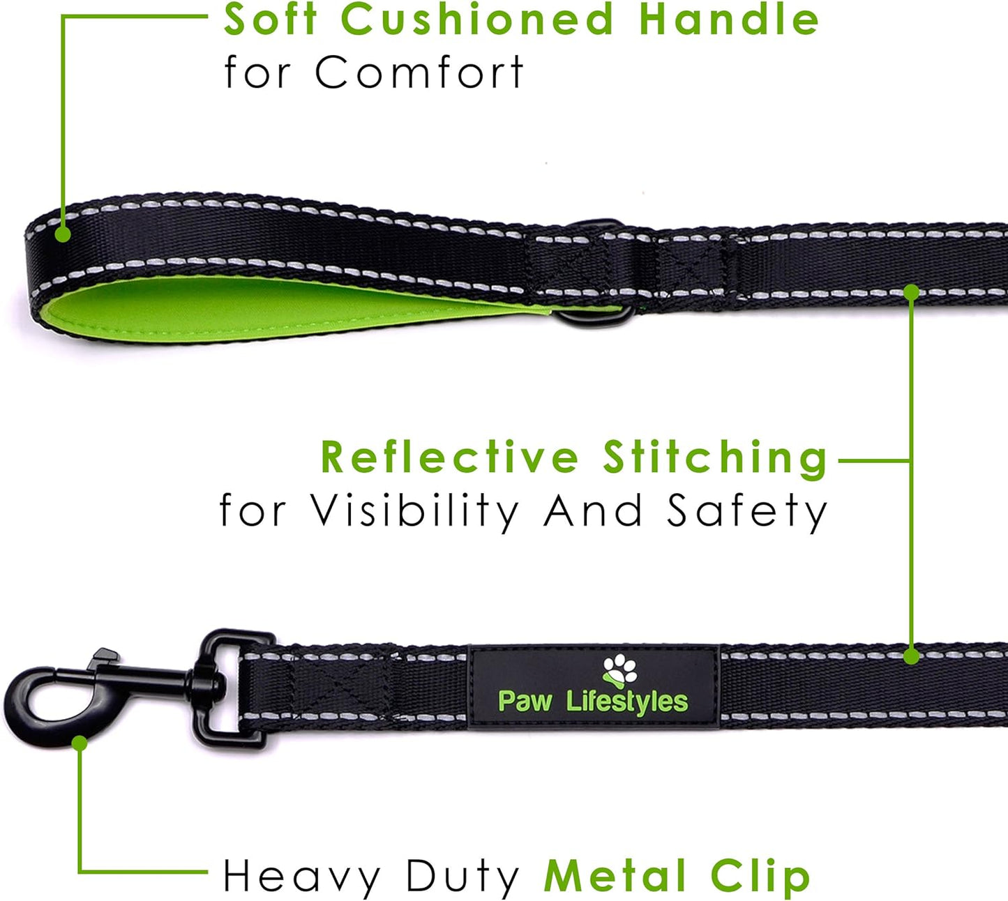 Extra Heavy Duty Dog Leash - 6Ft Long - 3Mm Thick, Soft Padded Handle for Comfort - Perfect Leashes for Medium and Large Dogs