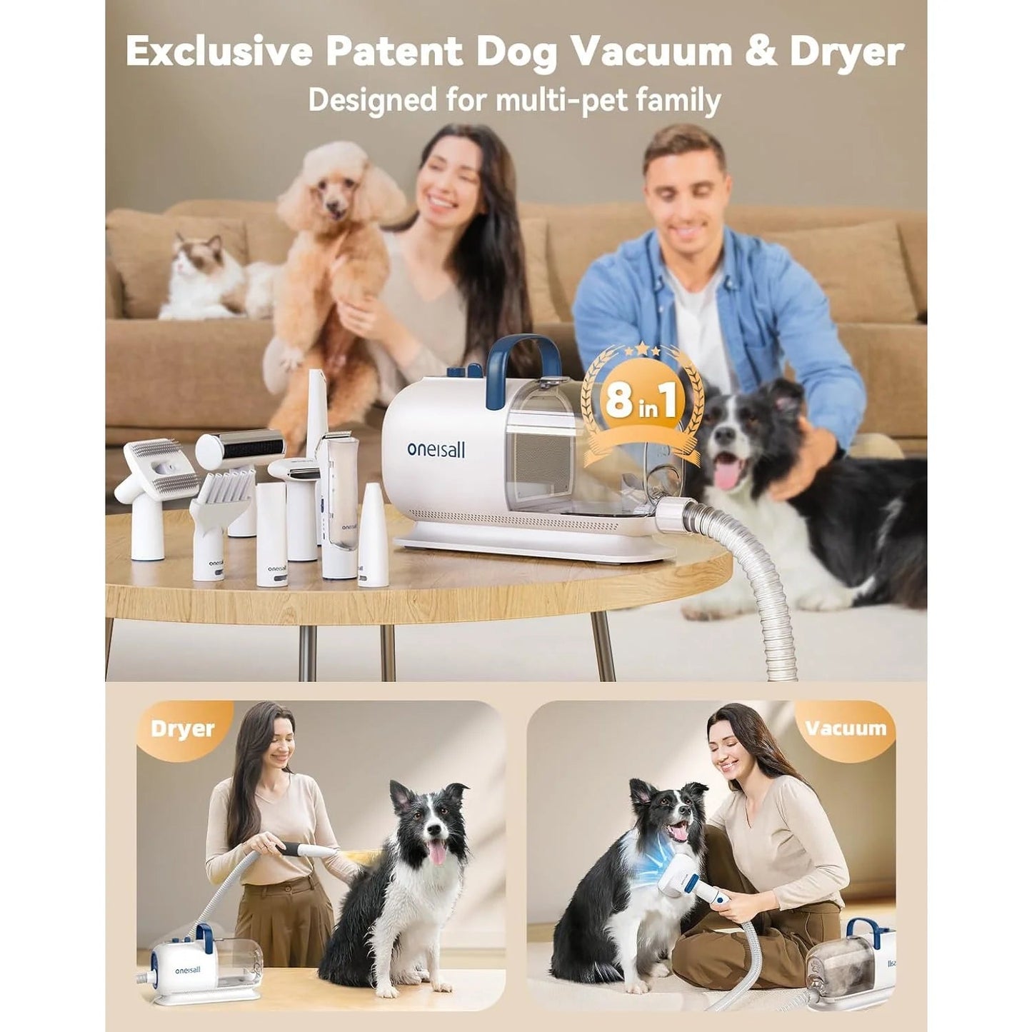 BM1 Dog Grooming Vacuum for Shedding & Drying Trimming Pet Hair, 8 in 1 Pet Grooming Vacuum & Dryer, Low Noise Pet Vacuum, Dog Grooming Kit with 7 Levels Blow Temperature & 1.5L Dust Cup - pet needs313089452432BM1 Dog Grooming Vacuum for Shedding & Drying Trimming Pet Hair, 8 in 1 Pet Grooming Vacuum & Dryer, Low Noise Pet Vacuum, Dog Grooming Kit with 7 Levels Blow Temperature & 1.5L Dust CupDog Grooming Kitpet needs
