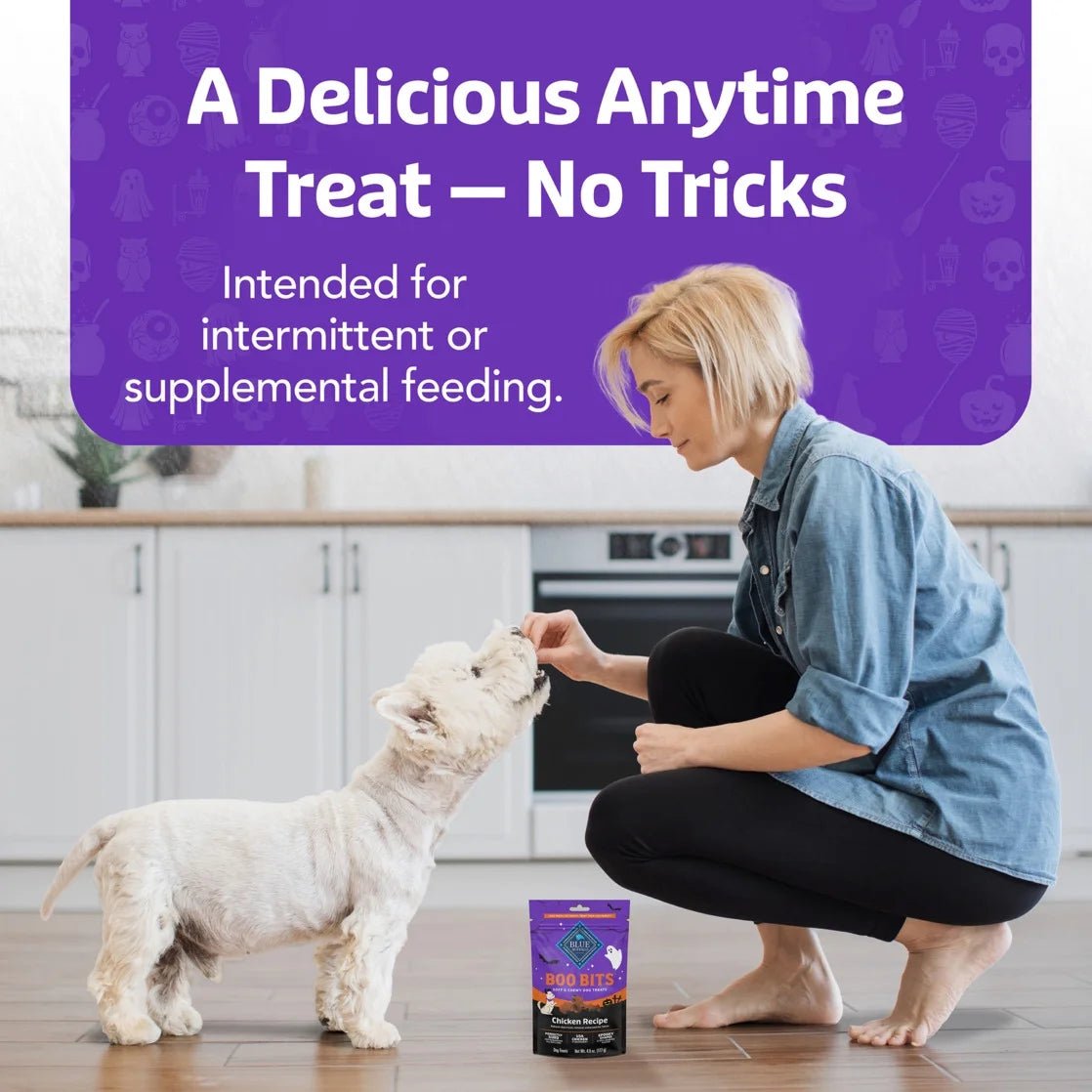 Boo Bits Soft & Chewy Halloween Dog Treats, Tasty Chicken Recipe, 4.5 - Oz Bag - pet needs711181193183Boo Bits Soft & Chewy Halloween Dog Treats, Tasty Chicken Recipe, 4.5 - Oz Bag1pet needs