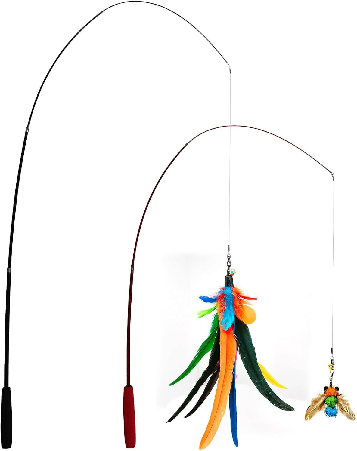 Cat Toys Interactive for Indoor Cats, 2PCS Ultra-Long Teaser(50"+38"