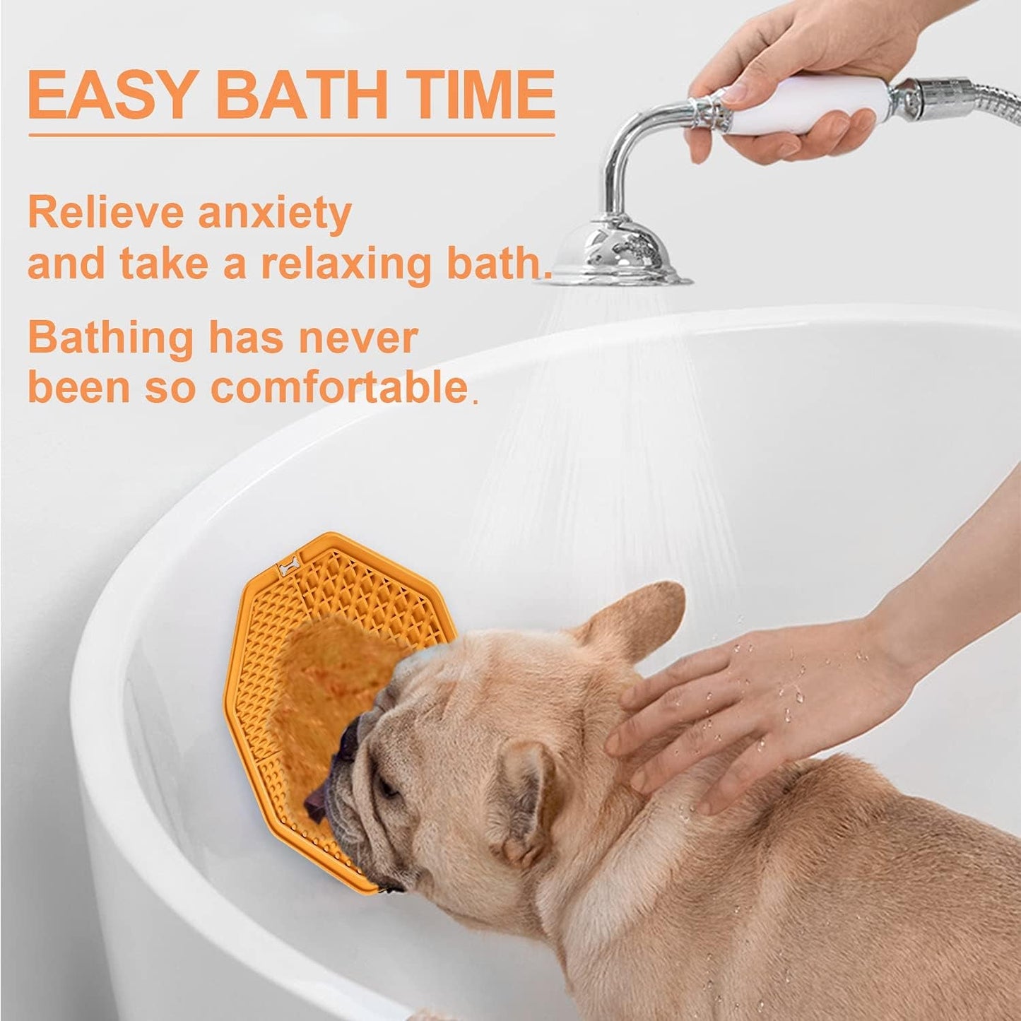 Dog Lick Pad,Pet Slow Feeder Mat,Fun Alternative to Slow Feeder Dog Bowls,Calming Mat for Dog Anxiety Relief,Dog Lick Pad with Suction Perfect for Bathing,Grooming,Training(Orange) - pet needs313099641604Dog Lick Pad,Pet Slow Feeder Mat,Fun Alternative to Slow Feeder Dog Bowls,Calming Mat for Dog Anxiety Relief,Dog Lick Pad with Suction Perfect for Bathing,Grooming,Training(Orange)pet needs