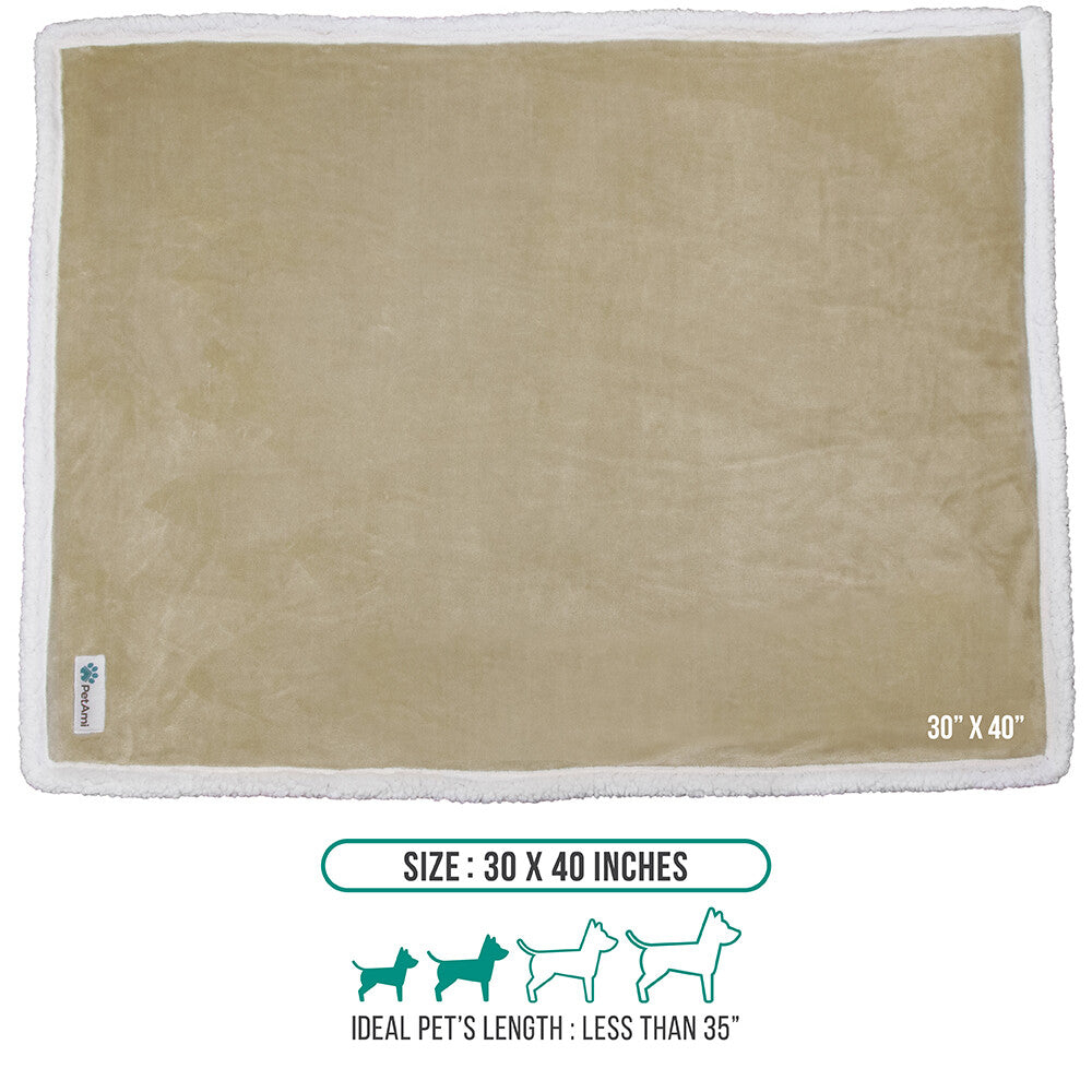 Washable Pet Blanket Fleece Dog Cat Bed Soft Sherpa Reversible Dog Blanket Warm