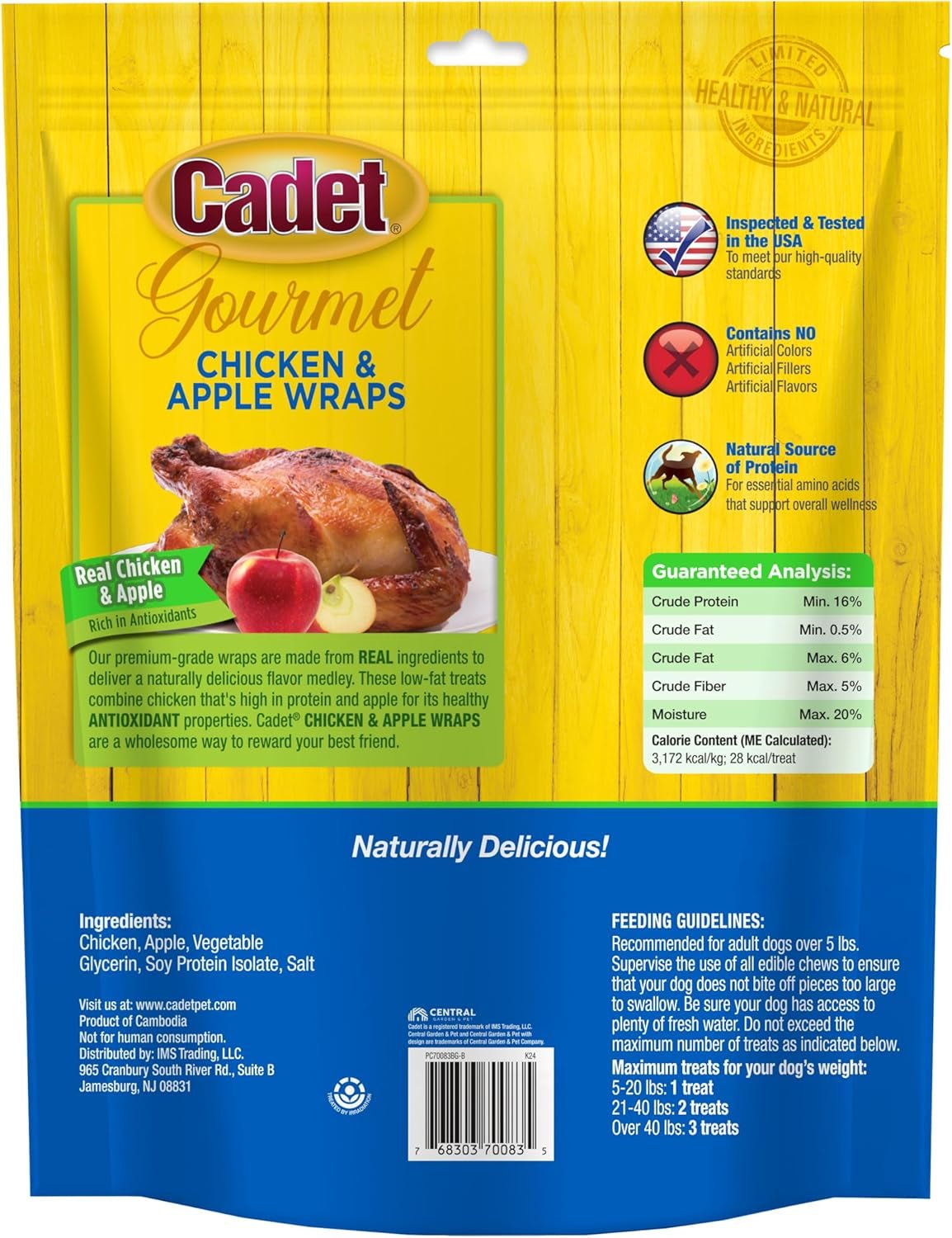 Gourmet Chicken & Apple Wrapped Dog Treats Wraps - Healthy & Natural Chicken & Apple Dog Training Treats for Small & Large Dogs - Inspected & Tested in USA (28 Oz.) - pet needs705353977824Gourmet Chicken & Apple Wrapped Dog Treats Wraps - Healthy & Natural Chicken & Apple Dog Training Treats for Small & Large Dogs - Inspected & Tested in USA (28 Oz.)Chicken Apple1.75 Pound (Pack Of 1)1.75 Pound (Pack Of 1)pet needs