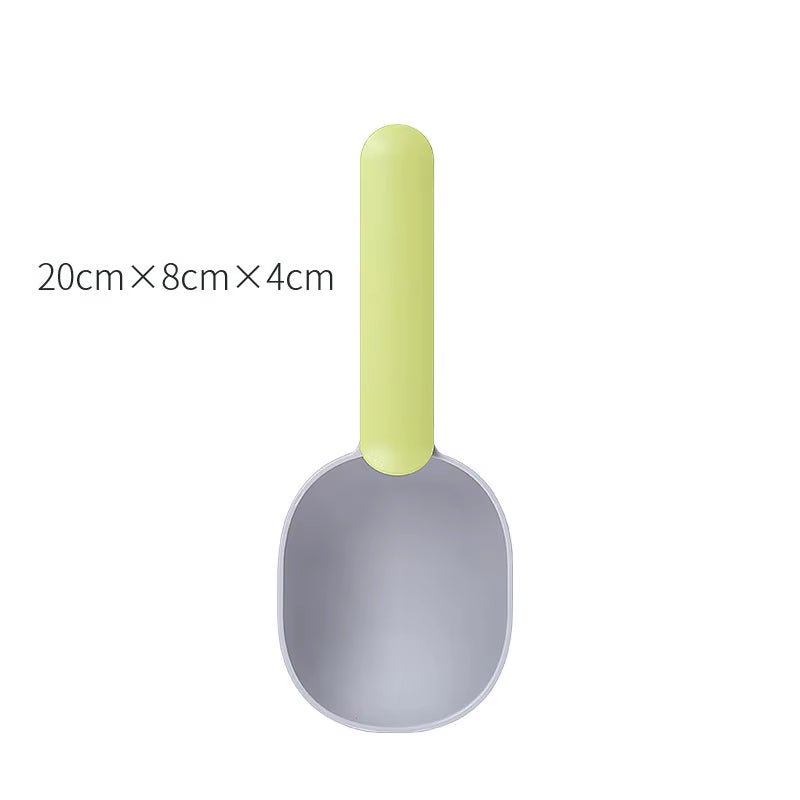 Multifunctional Dog Food Cat Food Shovel Spoon Feeding Spoon Sealed Bag Clip Creative Measuring Cup Curved Design Easy to Clean - pet needs744111017396Multifunctional Dog Food Cat Food Shovel Spoon Feeding Spoon Sealed Bag Clip Creative Measuring Cup Curved Design Easy to CleanGreengraypet needs