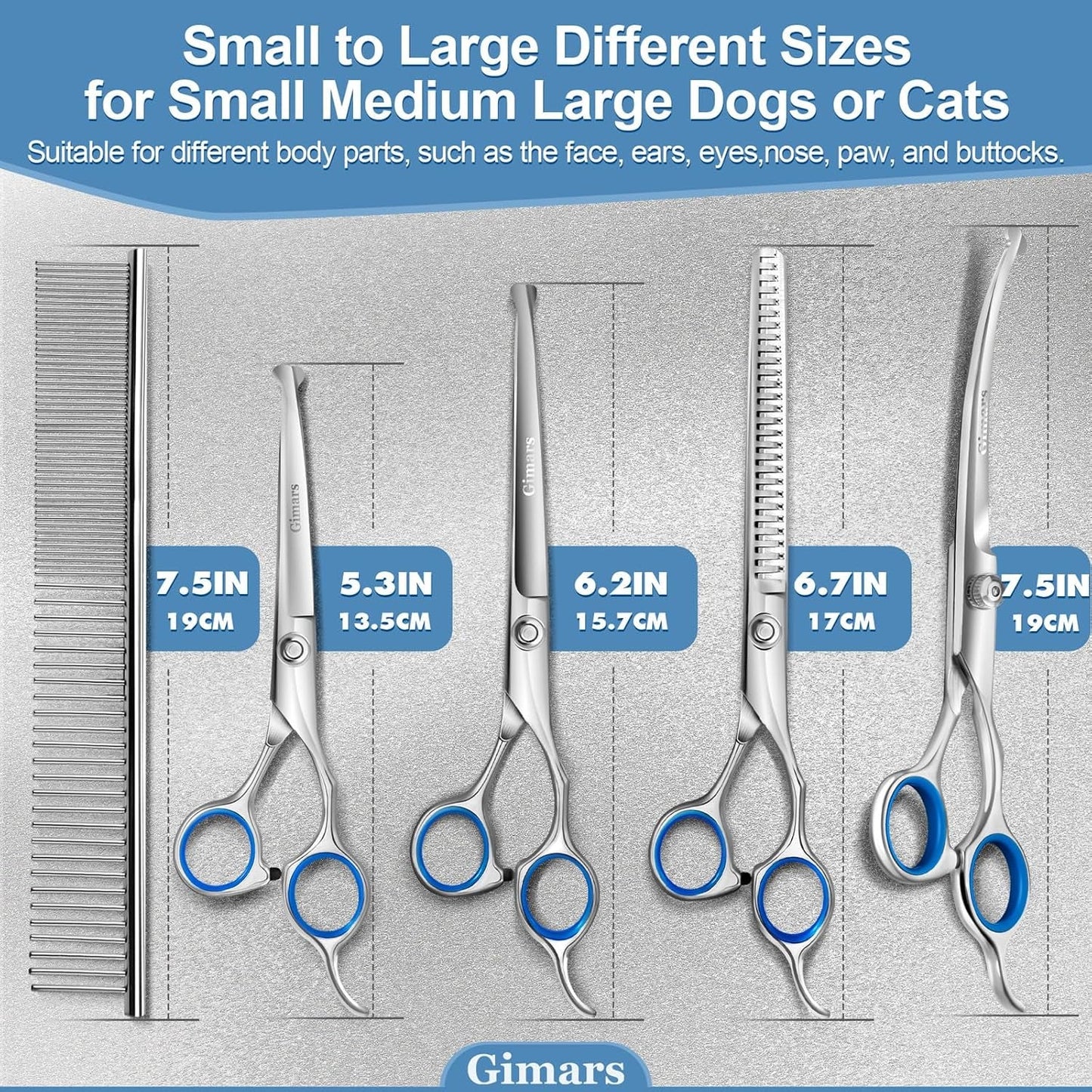 Titanium Coated Professional 6 in 1 4CR Stainless Steel Dog Grooming Scissors with Safety round Tip, Heavy Duty Pet Grooming Scissor for Dogs, Cats and Other Animals - pet needs744759724557Titanium Coated Professional 6 in 1 4CR Stainless Steel Dog Grooming Scissors with Safety round Tip, Heavy Duty Pet Grooming Scissor for Dogs, Cats and Other AnimalsProfessional Blue 6 In 1pet needs