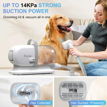 14Kpa Dog Grooming Kit & Vacuum, 2.5L Pet Hair Vacuum Suction 99% Pet Hair,3 Modes Suction Dog Grooming Clipper Kit,5 Pet Groomer Tools,Low Noise Pet Shedding Vacuum for Dogs Cats,White - pet needs74475922767614Kpa Dog Grooming Kit & Vacuum, 2.5L Pet Hair Vacuum Suction 99% Pet Hair,3 Modes Suction Dog Grooming Clipper Kit,5 Pet Groomer Tools,Low Noise Pet Shedding Vacuum for Dogs Cats,Whitepet needs