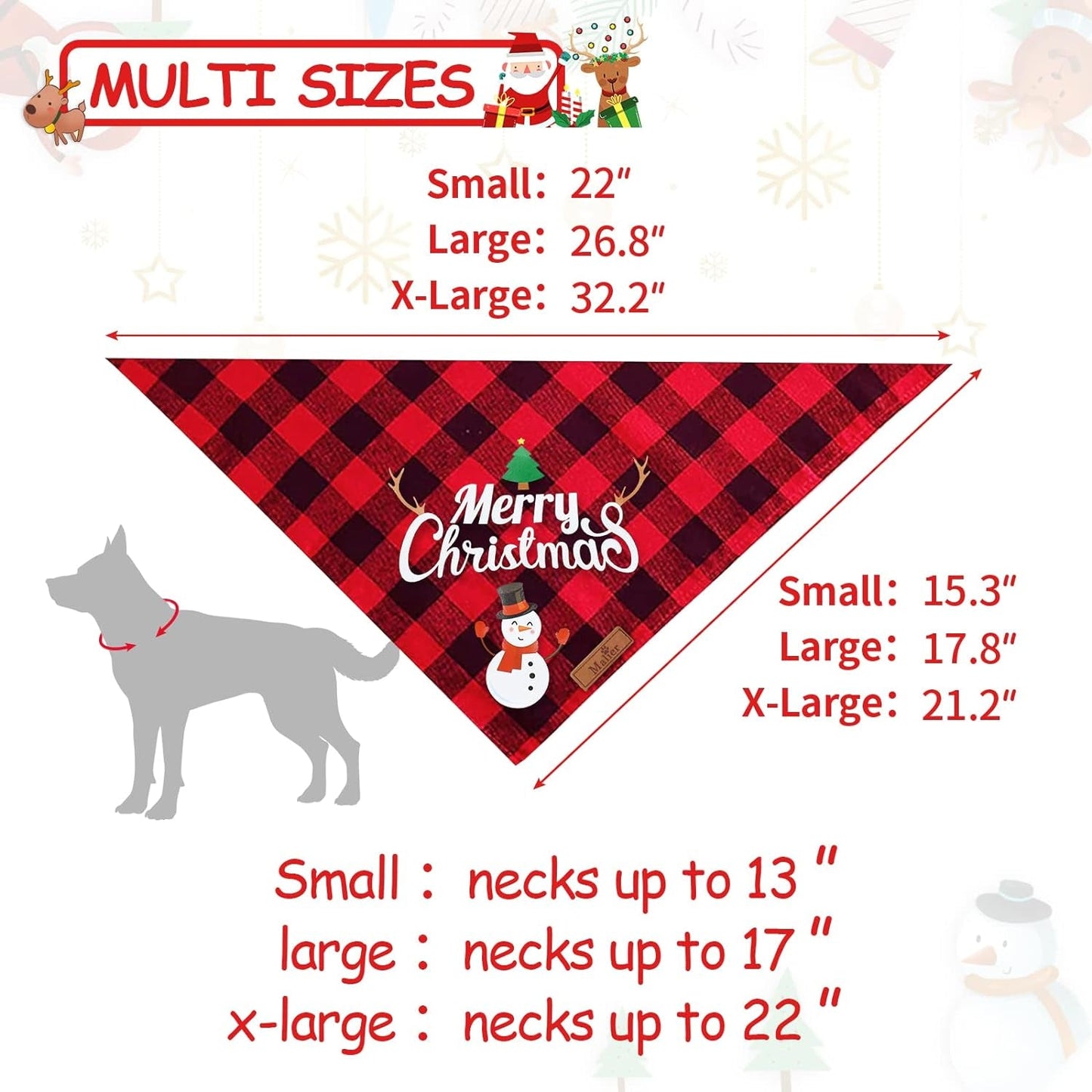 2 Pack Dog Bandanas Christmas Classic Buffalo Plaid Dog Bandana Dog Scarf Triangle Bibs Kerchief Merry Christmas Pet Costume for Small Medium Large Dogs Cats Pets (Christmas 4, Large) - pet needs74450268798592 Pack Dog Bandanas Christmas Classic Buffalo Plaid Dog Bandana Dog Scarf Triangle Bibs Kerchief Merry Christmas Pet Costume for Small Medium Large Dogs Cats Pets (Christmas 4, Large)Christmas 4LargeLargepet needs