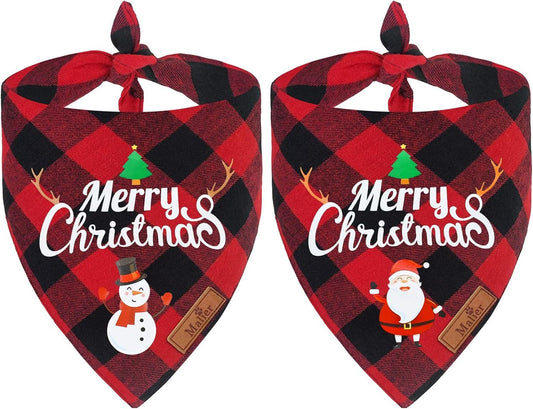 2 Pack Dog Bandanas Christmas Classic Buffalo Plaid Dog Bandana Dog Scarf Triangle Bibs Kerchief Merry Christmas Pet Costume for Small Medium Large Dogs Cats Pets (Christmas 4, Large) - pet needs74450268798592 Pack Dog Bandanas Christmas Classic Buffalo Plaid Dog Bandana Dog Scarf Triangle Bibs Kerchief Merry Christmas Pet Costume for Small Medium Large Dogs Cats Pets (Christmas 4, Large)Christmas 4LargeLargepet needs