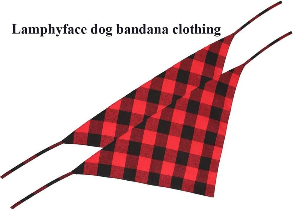 2 Pcs Dog Bandana Christmas Pet Clothing Triangle Scarf Accessories Bibs Red Black Plaid - pet needs7447598426952 Pcs Dog Bandana Christmas Pet Clothing Triangle Scarf Accessories Bibs Red Black PlaidRed 2PcsLargeLargepet needs