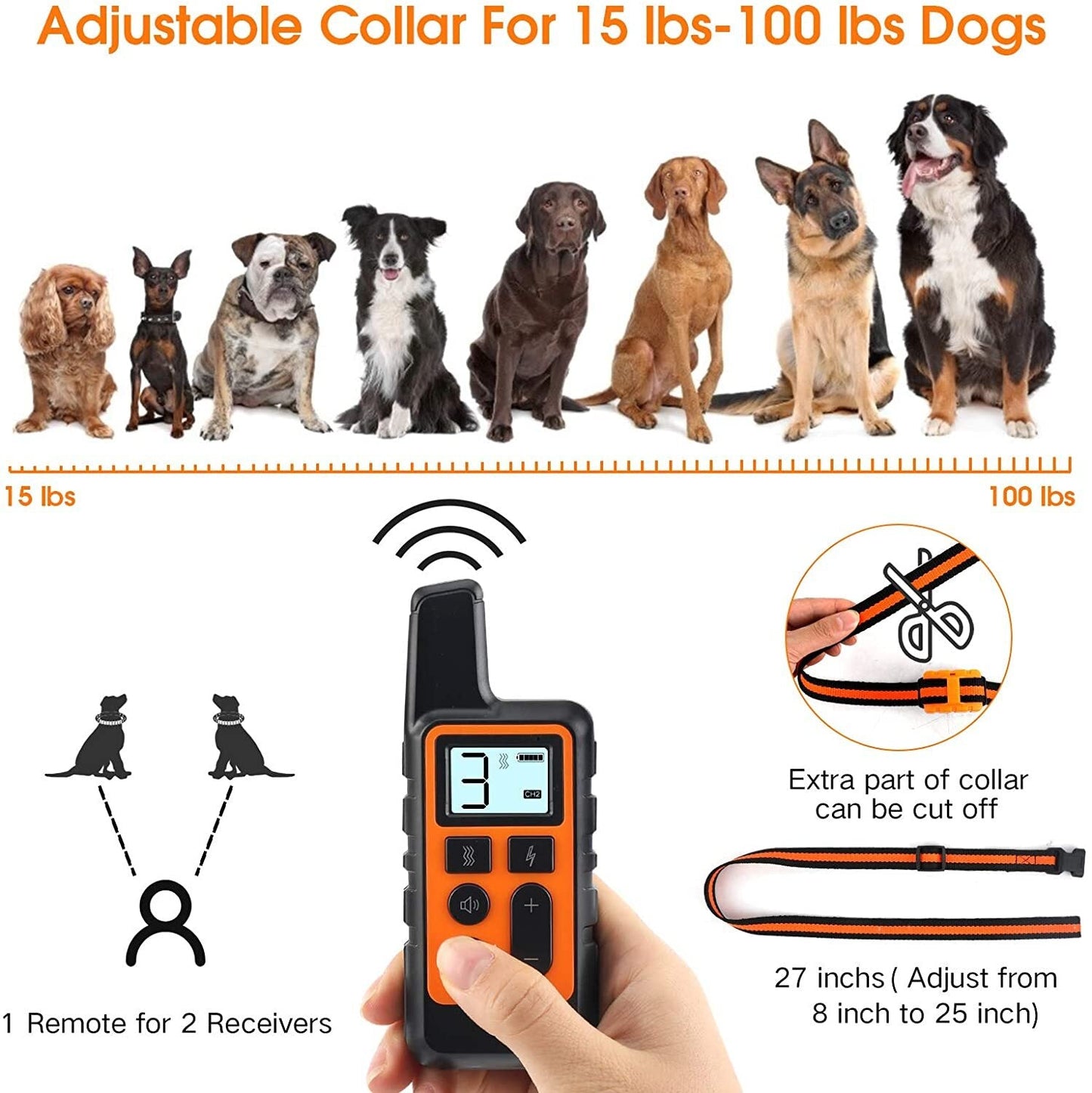 2700 FT Remote Dog Shock Training Collar Rechargeable Waterproof Pet Trainer - pet needs3130564614672700 FT Remote Dog Shock Training Collar Rechargeable Waterproof Pet TrainerRedpet needs