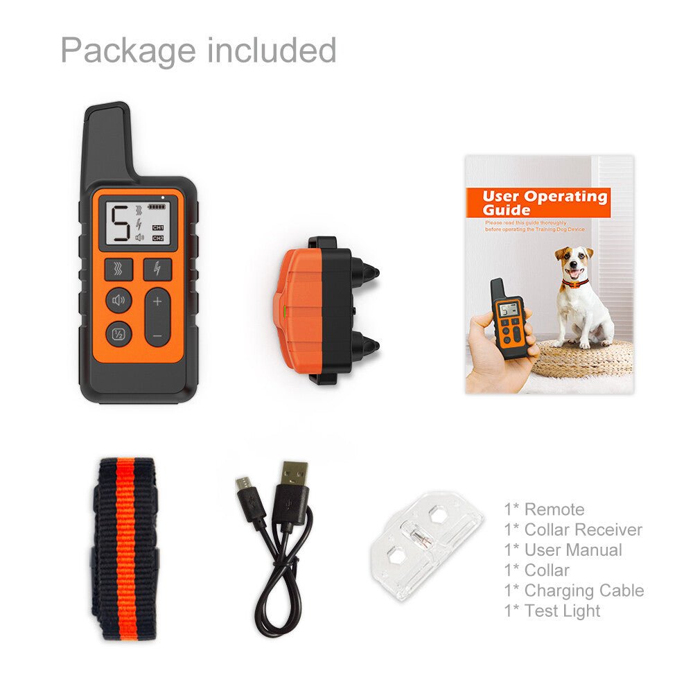 2700 FT Remote Dog Shock Training Collar Rechargeable Waterproof Pet Trainer - pet needs7447594092562700 FT Remote Dog Shock Training Collar Rechargeable Waterproof Pet TrainerOrangepet needs