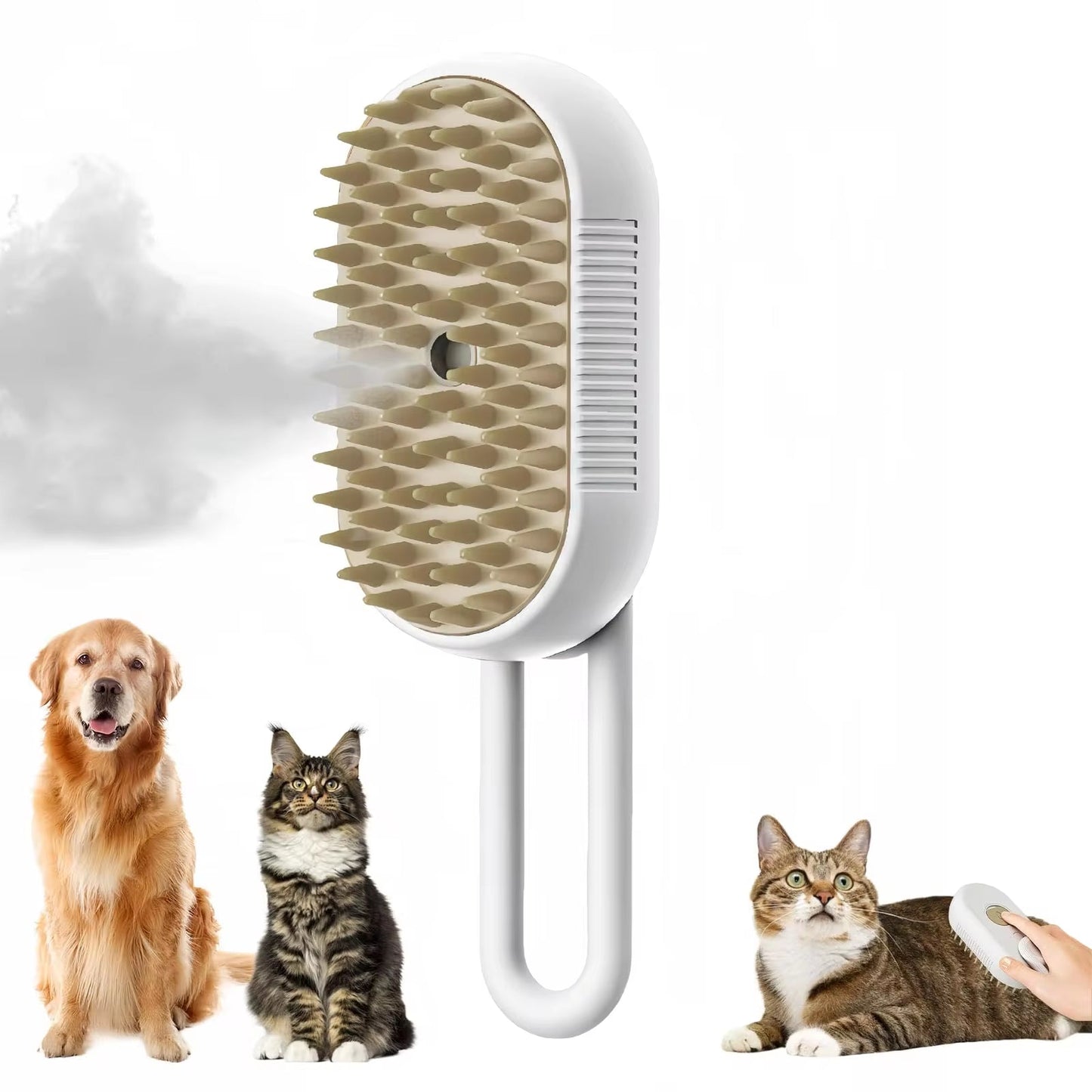 3 in 1 Pet Brush Cat Steam Brush Comb Dog Brush Electric Spray Cat Hair Brushes Massage Pet Grooming Hair Removal Combs - pet needs7441104232663 in 1 Pet Brush Cat Steam Brush Comb Dog Brush Electric Spray Cat Hair Brushes Massage Pet Grooming Hair Removal CombsWhite Handlepet needs