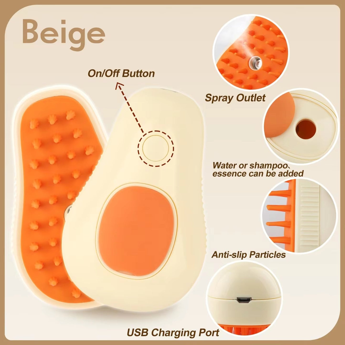 3 in 1 Pet Brush Cat Steam Brush Comb Dog Brush Electric Spray Cat Hair Brushes Massage Pet Grooming Hair Removal Combs - pet needs74450198138533 in 1 Pet Brush Cat Steam Brush Comb Dog Brush Electric Spray Cat Hair Brushes Massage Pet Grooming Hair Removal CombsBeige Avocadopet needs