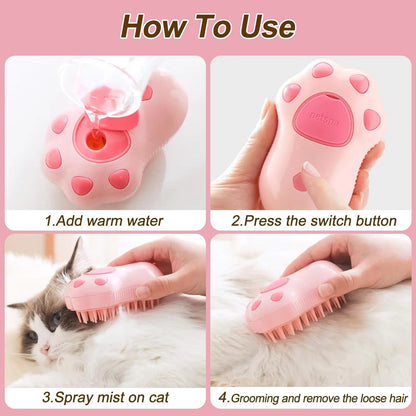 3 in 1 Pet Brush Cat Steam Brush Comb Dog Brush Electric Spray Cat Hair Brushes Massage Pet Grooming Hair Removal Combs - pet needs7260847856323 in 1 Pet Brush Cat Steam Brush Comb Dog Brush Electric Spray Cat Hair Brushes Massage Pet Grooming Hair Removal CombsCoffee Handlepet needs