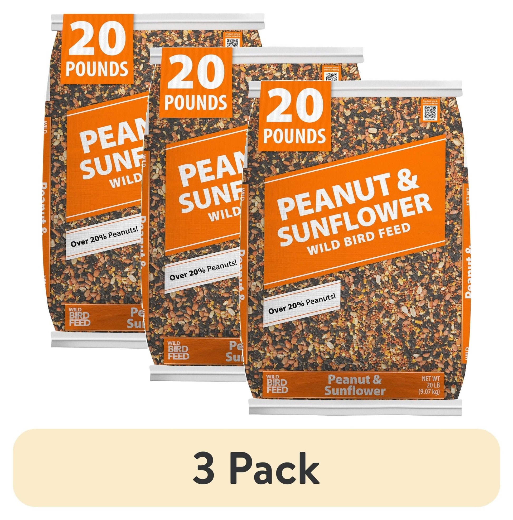 (3 Pack) Peanut & Sunflower Wild Bird Feed and Seed, Dry, 1 Count per Pack, 20 Lb. Bag - pet needs7445018665699(3 Pack) Peanut & Sunflower Wild Bird Feed and Seed, Dry, 1 Count per Pack, 20 Lb. Bag20 Lbs3 Pack3 Packpet needs