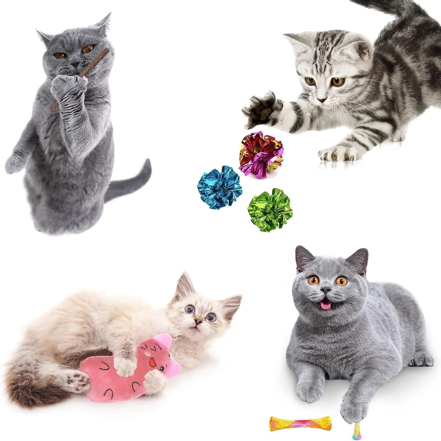 34Pcs Cat Toys Kitten Toys, Interactive Kitty Toys with Collapsible Cat Tunnels Tent, Cat Wand Catnip Feather Teaser - pet needs31301757458834Pcs Cat Toys Kitten Toys, Interactive Kitty Toys with Collapsible Cat Tunnels Tent, Cat Wand Catnip Feather Teaserpet needs