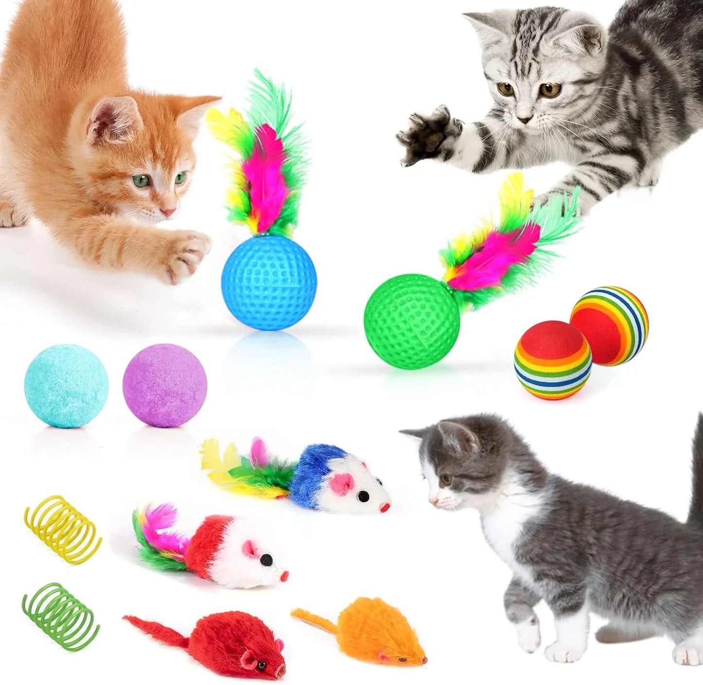 34Pcs Cat Toys Kitten Toys, Interactive Kitty Toys with Collapsible Cat Tunnels Tent, Cat Wand Catnip Feather Teaser - pet needs31301757458834Pcs Cat Toys Kitten Toys, Interactive Kitty Toys with Collapsible Cat Tunnels Tent, Cat Wand Catnip Feather Teaserpet needs