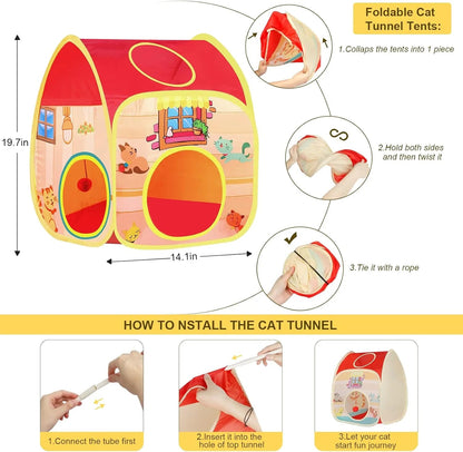 34Pcs Cat Toys Kitten Toys, Interactive Kitty Toys with Collapsible Cat Tunnels Tent, Cat Wand Catnip Feather Teaser - pet needs31301757458834Pcs Cat Toys Kitten Toys, Interactive Kitty Toys with Collapsible Cat Tunnels Tent, Cat Wand Catnip Feather Teaserpet needs