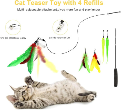 34Pcs Cat Toys Kitten Toys, Interactive Kitty Toys with Collapsible Cat Tunnels Tent, Cat Wand Catnip Feather Teaser - pet needs31301757458834Pcs Cat Toys Kitten Toys, Interactive Kitty Toys with Collapsible Cat Tunnels Tent, Cat Wand Catnip Feather Teaserpet needs