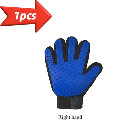 1Pc Pet Grooming Gloves - Gentle Deshedding Brush for Dogs & Cats, Easy Clean, Five Finger Design, Ideal for Long & Short Fur