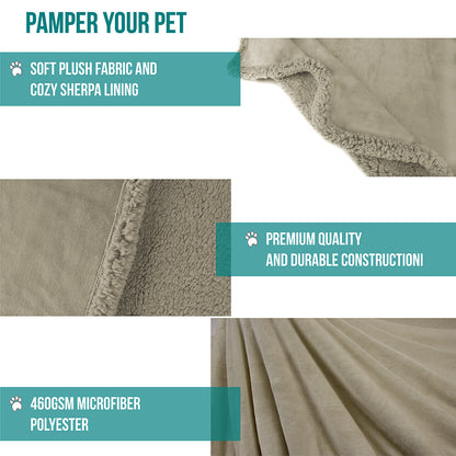 Washable Pet Blanket Fleece Dog Cat Bed Soft Sherpa Reversible Dog Blanket Warm