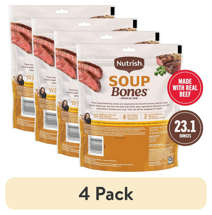 (4 Pack) Soup Bones Premium Dog Chews with Real Beef and Barley, 11 Chews (Rachael Ray) - pet needs313047683656(4 Pack) Soup Bones Premium Dog Chews with Real Beef and Barley, 11 Chews (Rachael Ray)4pet needs