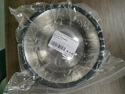 2 Stainless Steel Dog Bowls, Dog Feeding Dishes, Doggie Plate Food Bowls with Rubber Base, Small and Medium Pet Feeder for Food and Water (M-16.6Oz)