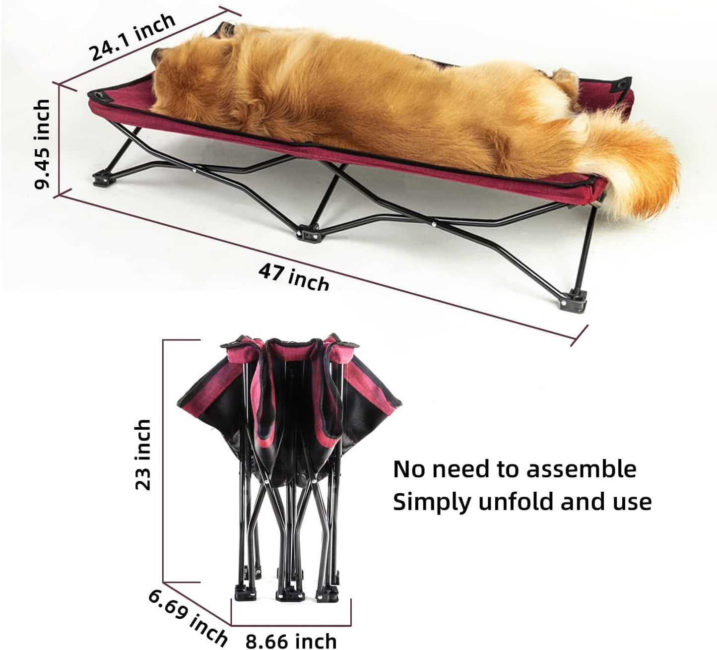 47 Inches Long Elevated Folding Pet Bed Cot Travel Portable Breathable Cooling Textilene Mesh Sleeping Dog Bed (47 Inch (Pack of 1), Red) - pet needs70535340476447 Inches Long Elevated Folding Pet Bed Cot Travel Portable Breathable Cooling Textilene Mesh Sleeping Dog Bed (47 Inch (Pack of 1), Red)pet needs