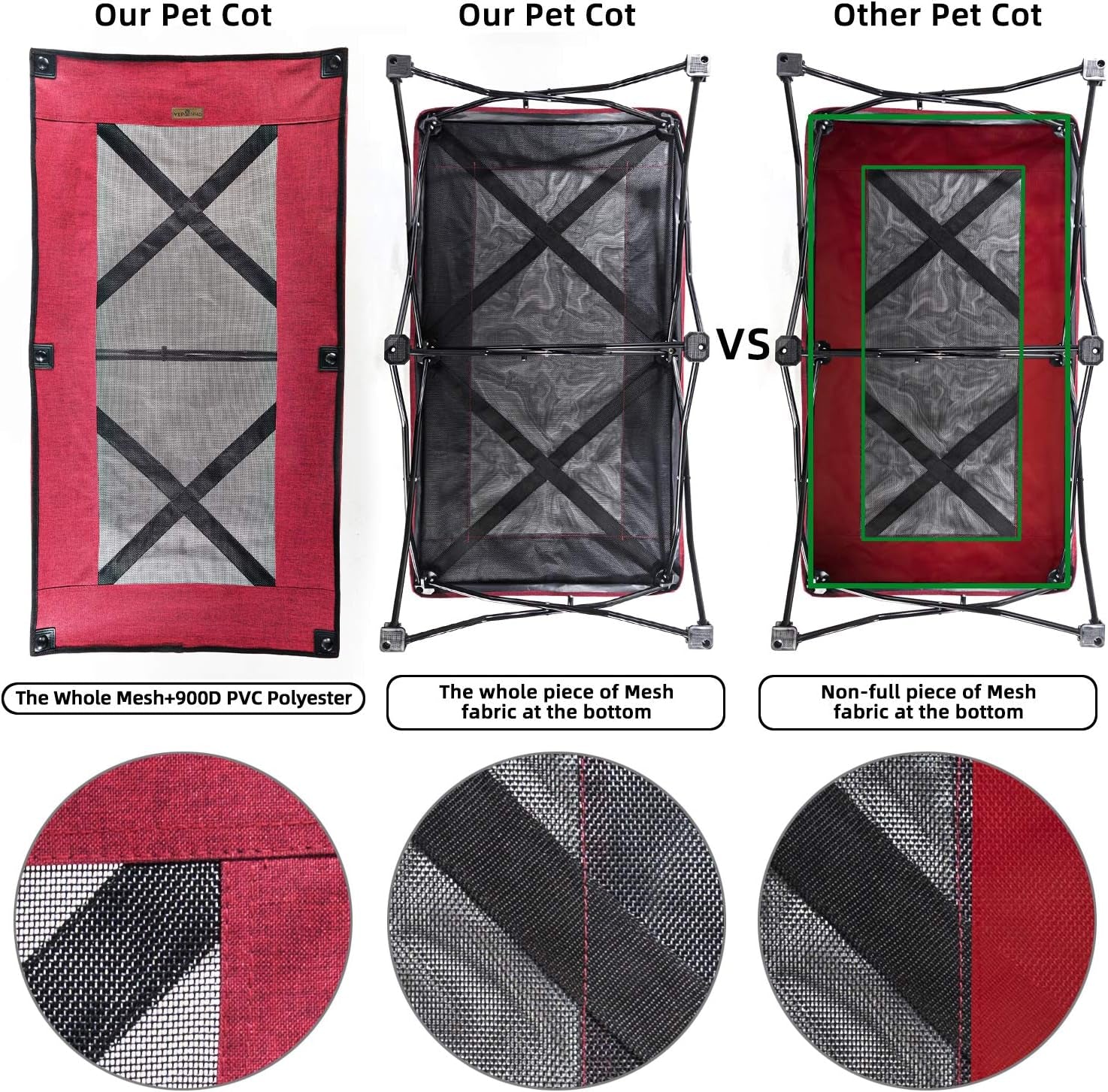 47 Inches Long Elevated Folding Pet Bed Cot Travel Portable Breathable Cooling Textilene Mesh Sleeping Dog Bed (47 Inch (Pack of 1), Red) - pet needs70535340476447 Inches Long Elevated Folding Pet Bed Cot Travel Portable Breathable Cooling Textilene Mesh Sleeping Dog Bed (47 Inch (Pack of 1), Red)pet needs