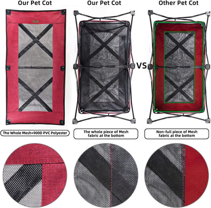47 Inches Long Elevated Folding Pet Bed Cot Travel Portable Breathable Cooling Textilene Mesh Sleeping Dog Bed (47 Inch (Pack of 1), Red) - pet needs70535340476447 Inches Long Elevated Folding Pet Bed Cot Travel Portable Breathable Cooling Textilene Mesh Sleeping Dog Bed (47 Inch (Pack of 1), Red)pet needs