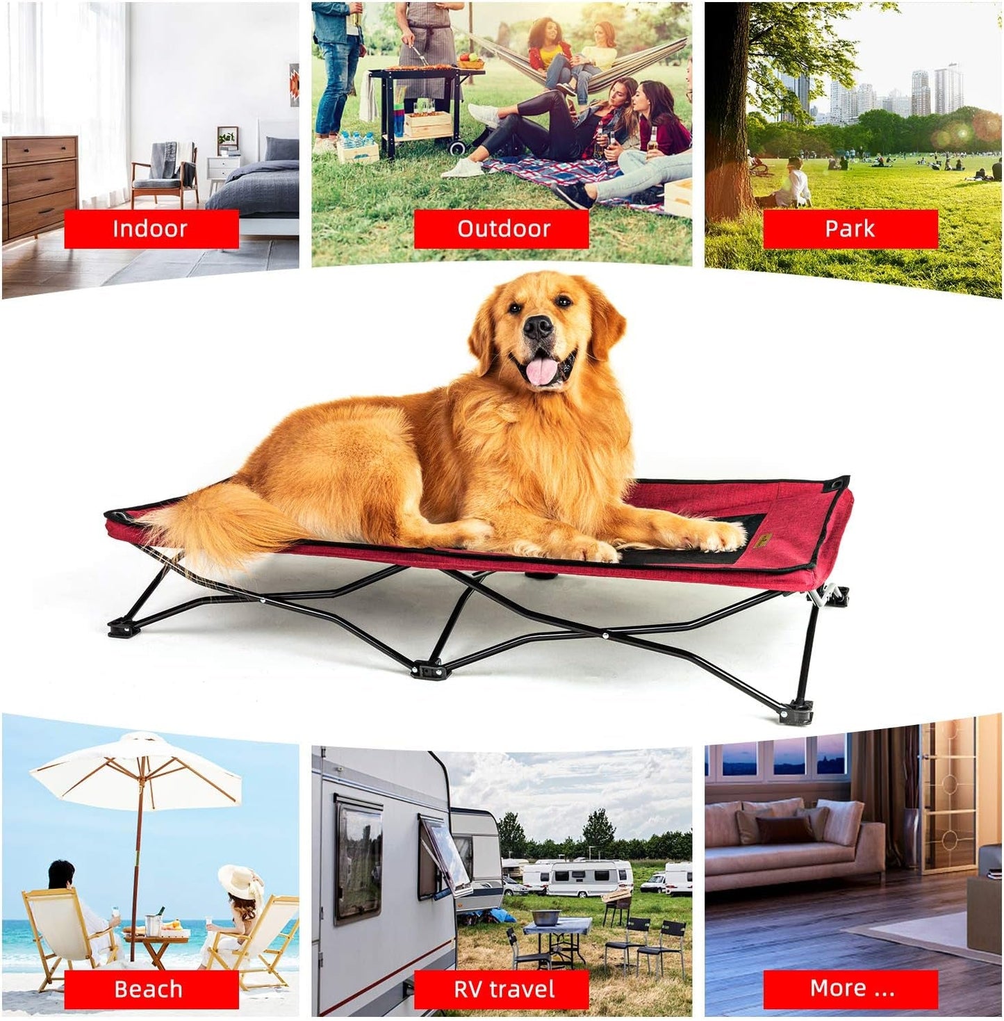 47 Inches Long Elevated Folding Pet Bed Cot Travel Portable Breathable Cooling Textilene Mesh Sleeping Dog Bed (47 Inch (Pack of 1), Red) - pet needs70535340476447 Inches Long Elevated Folding Pet Bed Cot Travel Portable Breathable Cooling Textilene Mesh Sleeping Dog Bed (47 Inch (Pack of 1), Red)pet needs