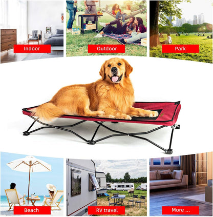 47 Inches Long Elevated Folding Pet Bed Cot Travel Portable Breathable Cooling Textilene Mesh Sleeping Dog Bed (47 Inch (Pack of 1), Red) - pet needs70535340476447 Inches Long Elevated Folding Pet Bed Cot Travel Portable Breathable Cooling Textilene Mesh Sleeping Dog Bed (47 Inch (Pack of 1), Red)pet needs