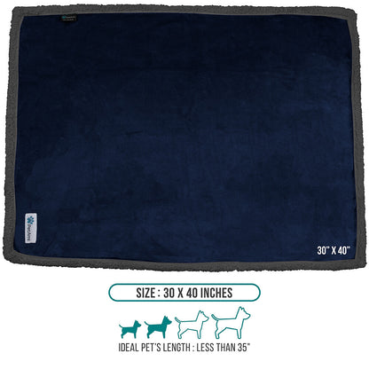 Washable Pet Blanket Fleece Dog Cat Bed Soft Sherpa Reversible Dog Blanket Warm