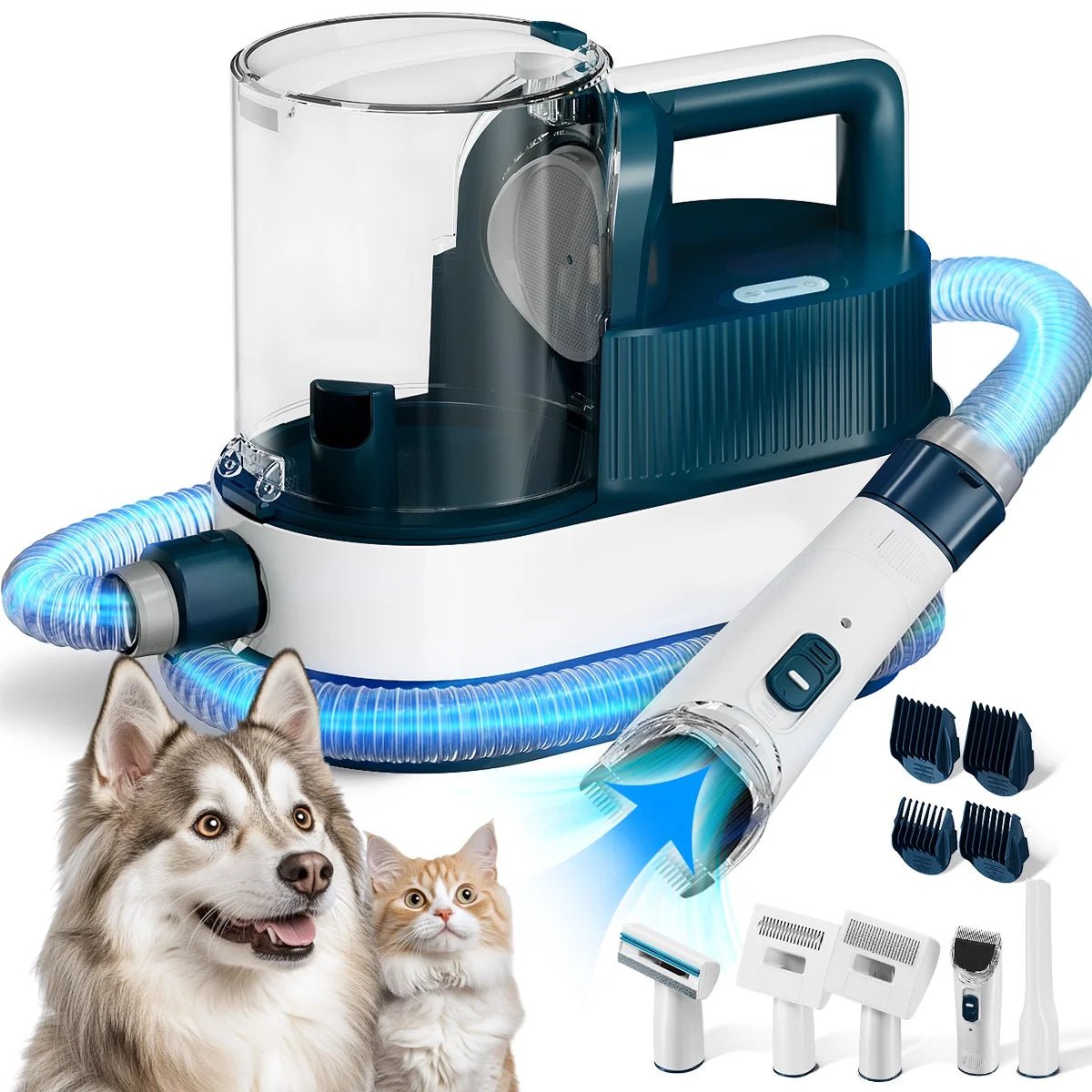5 in 1 Pet Grooming Vacuum, 2.5L Dog Grooming Vacuum with 9 Attachment & Dog Clippers Tools for Dogs Cats - pet needs7260842421975 in 1 Pet Grooming Vacuum, 2.5L Dog Grooming Vacuum with 9 Attachment & Dog Clippers Tools for Dogs Cats10pet needs