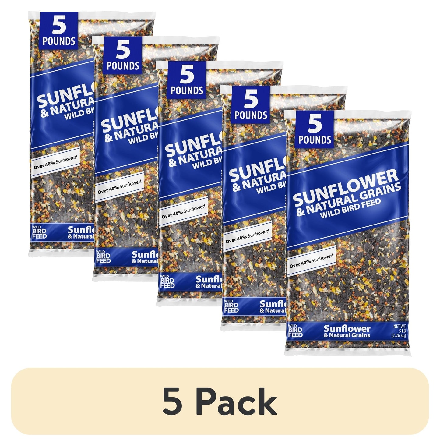 (5 Pack) Sunflower & Natural Grains Wild Bird Feed, 5 Lb - pet needs726084672901(5 Pack) Sunflower & Natural Grains Wild Bird Feed, 5 Lb5 Lbs5 Pack5 Packpet needs