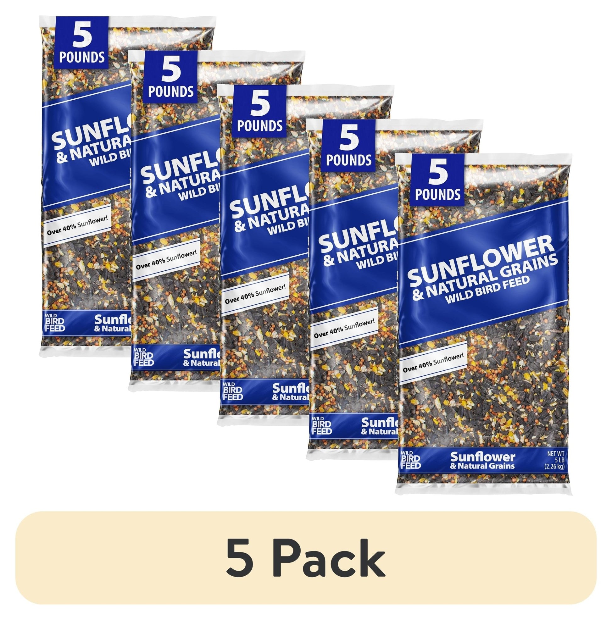(5 Pack) Sunflower & Natural Grains Wild Bird Feed, 5 Lb - pet needs726084672901(5 Pack) Sunflower & Natural Grains Wild Bird Feed, 5 Lb5 Lbs5 Pack5 Packpet needs