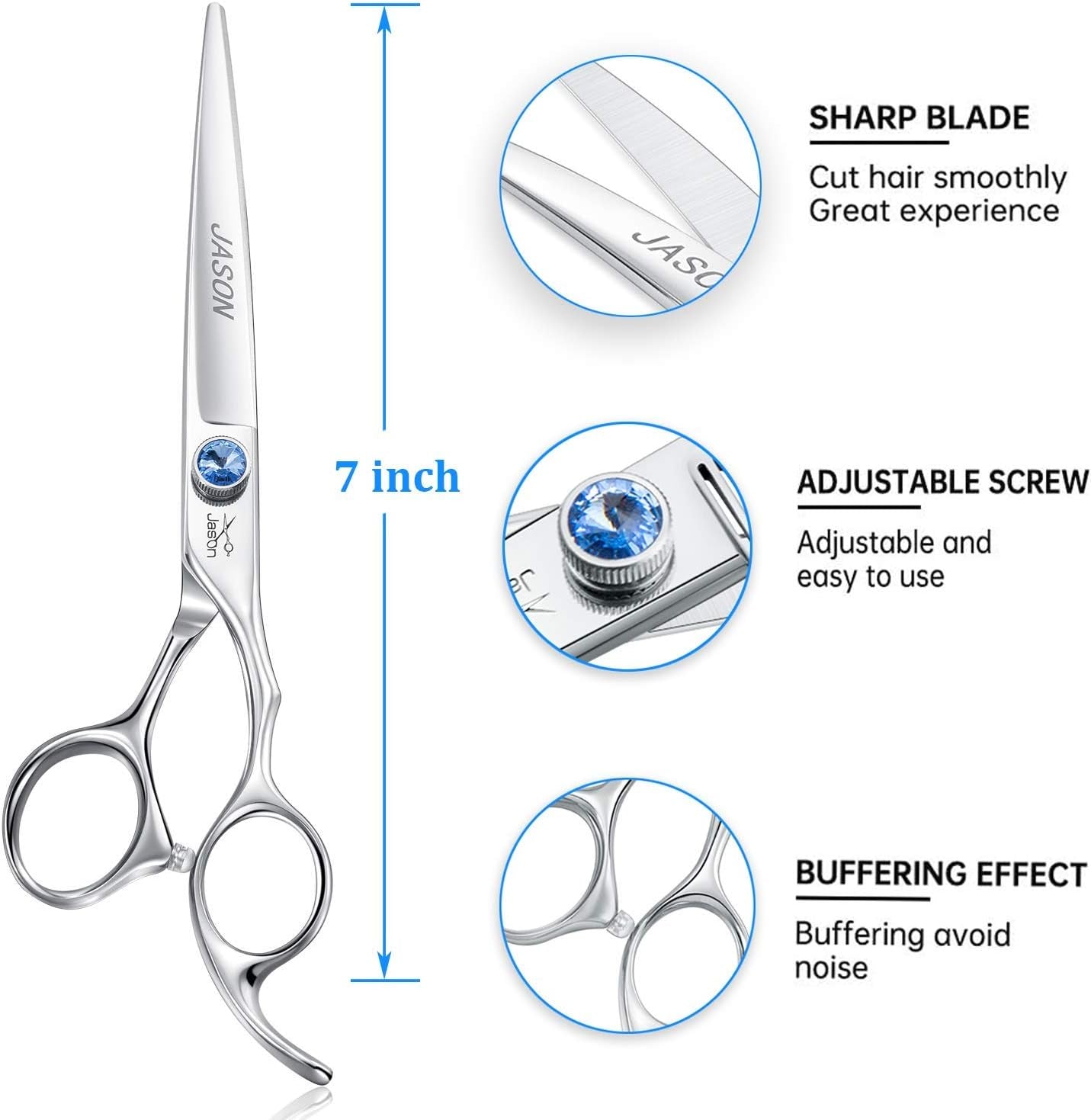 7" Straight Dog Grooming Scissors, Ergonomic Pets Grooming Shears, Premium Cats Trimming Kit with Offset Handle and Jewelled Screw, Sharp, Comfortable - pet needs7053535429167" Straight Dog Grooming Scissors, Ergonomic Pets Grooming Shears, Premium Cats Trimming Kit with Offset Handle and Jewelled Screw, Sharp, ComfortableStraight7.0"7.0"pet needs