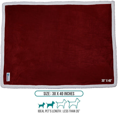 Washable Pet Blanket Fleece Dog Cat Bed Soft Sherpa Reversible Dog Blanket Warm
