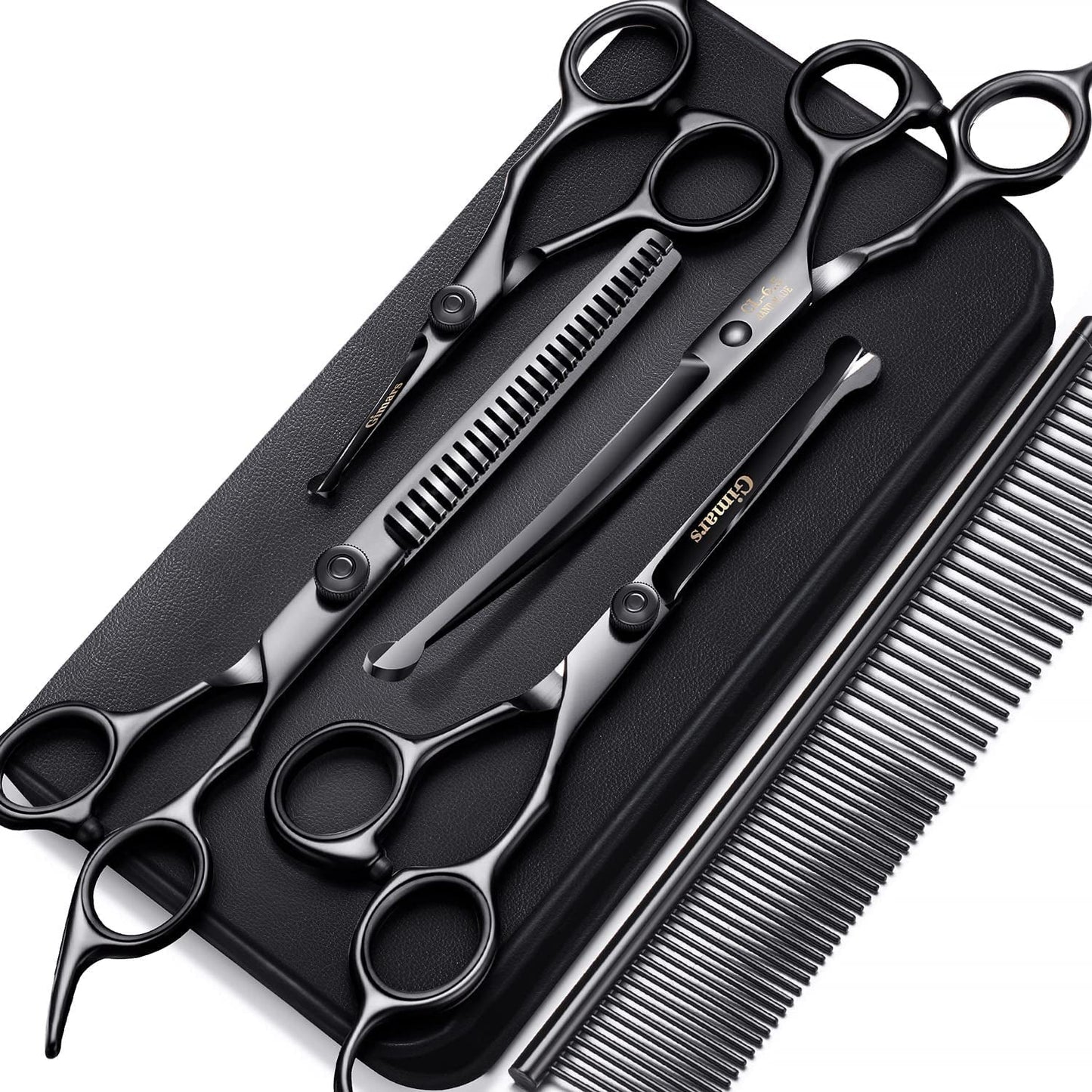 7Inch Professional 4CR Stainless Steel 6 in 1 Grooming Scissors for Dogs with Safety round Tip, Heavy Duty Titanium Coated Pet Grooming Scissor for Dogs, Cats and Other Animals - pet needs7111818808237Inch Professional 4CR Stainless Steel 6 in 1 Grooming Scissors for Dogs with Safety round Tip, Heavy Duty Titanium Coated Pet Grooming Scissor for Dogs, Cats and Other Animals7Inch Round Tip 6 In 1 Professionalpet needs