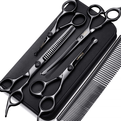 7Inch Professional 4CR Stainless Steel 6 in 1 Grooming Scissors for Dogs with Safety round Tip, Heavy Duty Titanium Coated Pet Grooming Scissor for Dogs, Cats and Other Animals - pet needs7111818808237Inch Professional 4CR Stainless Steel 6 in 1 Grooming Scissors for Dogs with Safety round Tip, Heavy Duty Titanium Coated Pet Grooming Scissor for Dogs, Cats and Other Animals7Inch Round Tip 6 In 1 Professionalpet needs