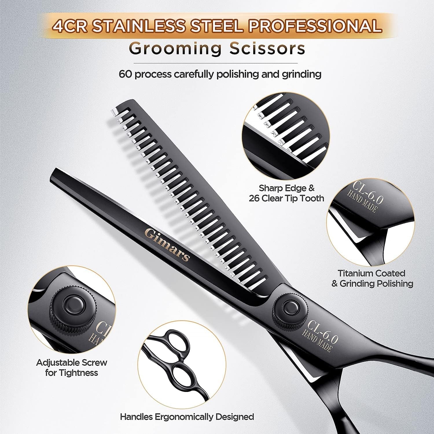 7Inch Professional 4CR Stainless Steel 6 in 1 Grooming Scissors for Dogs with Safety round Tip, Heavy Duty Titanium Coated Pet Grooming Scissor for Dogs, Cats and Other Animals - pet needs7111818808237Inch Professional 4CR Stainless Steel 6 in 1 Grooming Scissors for Dogs with Safety round Tip, Heavy Duty Titanium Coated Pet Grooming Scissor for Dogs, Cats and Other Animals7Inch Round Tip 6 In 1 Professionalpet needs