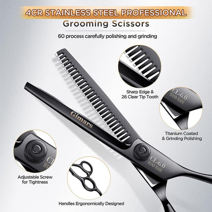 7Inch Professional 4CR Stainless Steel 6 in 1 Grooming Scissors for Dogs with Safety round Tip, Heavy Duty Titanium Coated Pet Grooming Scissor for Dogs, Cats and Other Animals - pet needs7111818808237Inch Professional 4CR Stainless Steel 6 in 1 Grooming Scissors for Dogs with Safety round Tip, Heavy Duty Titanium Coated Pet Grooming Scissor for Dogs, Cats and Other Animals7Inch Round Tip 6 In 1 Professionalpet needs
