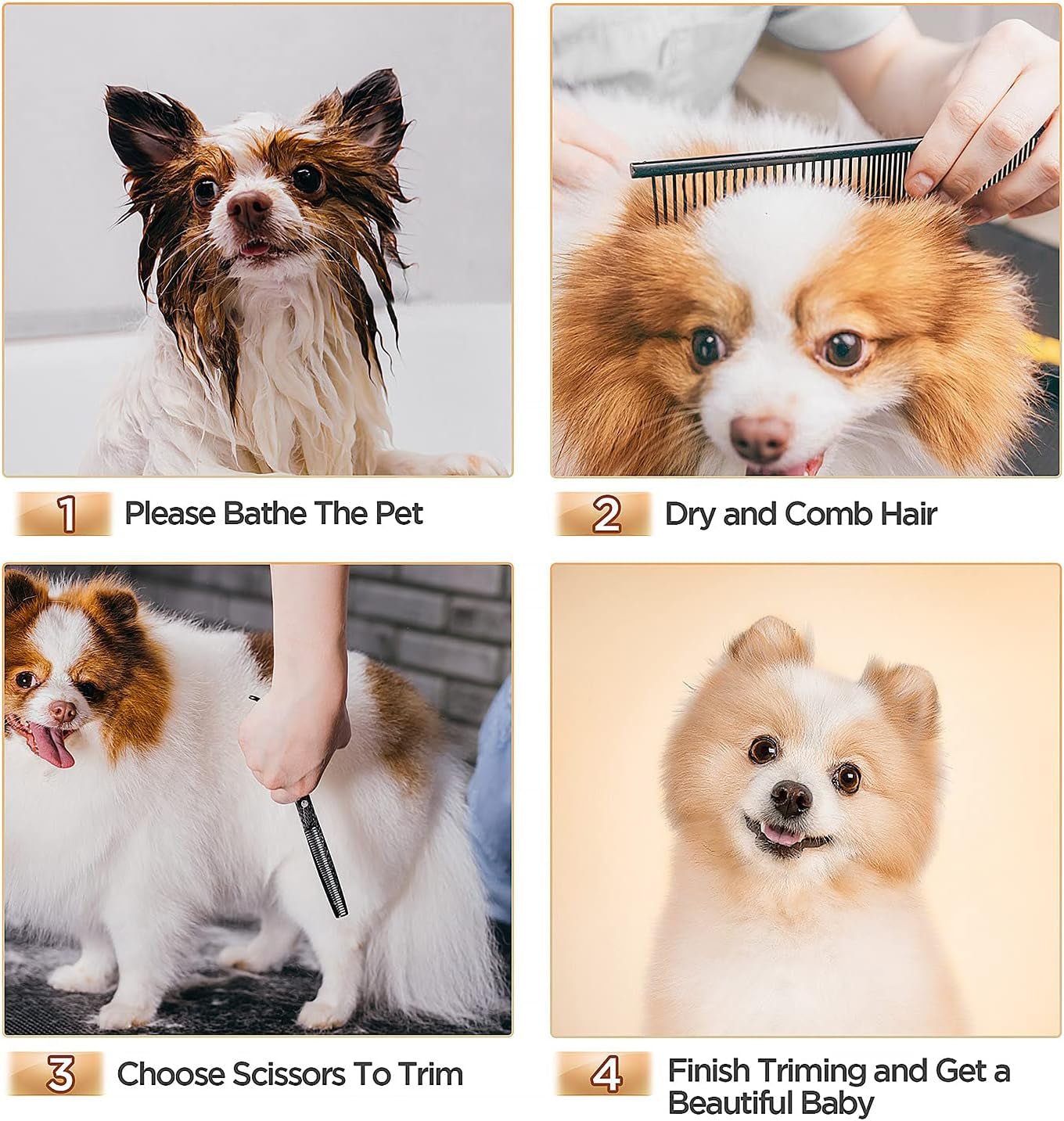 7Inch Professional 4CR Stainless Steel 6 in 1 Grooming Scissors for Dogs with Safety round Tip, Heavy Duty Titanium Coated Pet Grooming Scissor for Dogs, Cats and Other Animals - pet needs7111818808237Inch Professional 4CR Stainless Steel 6 in 1 Grooming Scissors for Dogs with Safety round Tip, Heavy Duty Titanium Coated Pet Grooming Scissor for Dogs, Cats and Other Animals7Inch Round Tip 6 In 1 Professionalpet needs